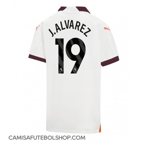 Camisa de time de futebol Manchester City Julian Alvarez #19 Replicas 2º Equipamento 2023-24 Manga Curta